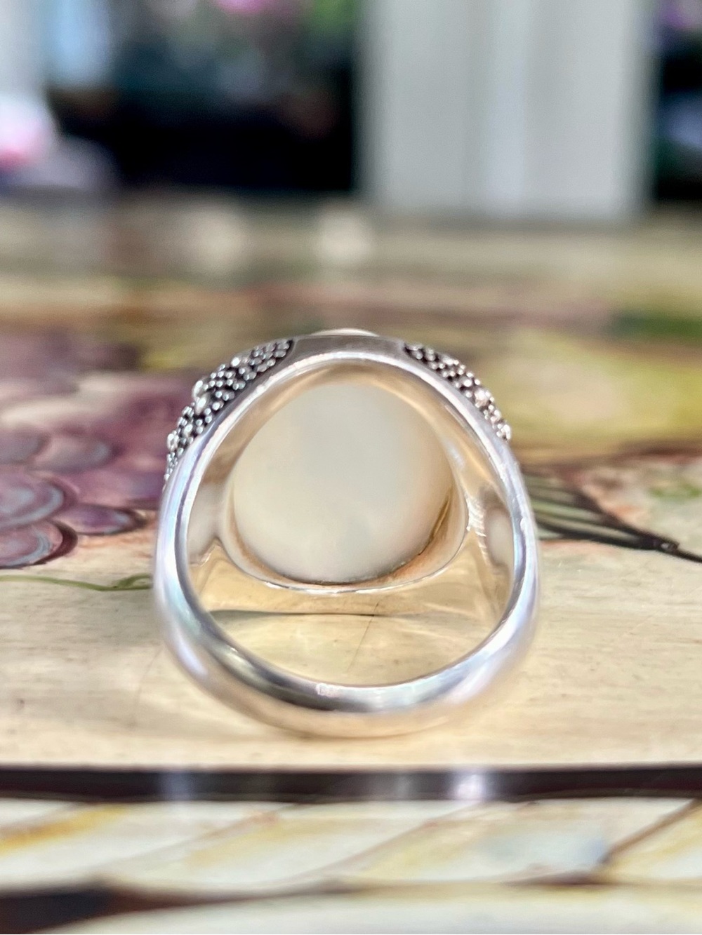 Michael Dawkins Starry Night Mother-Of-Pearl Sterling Silver Ring - Picture 5 of 7